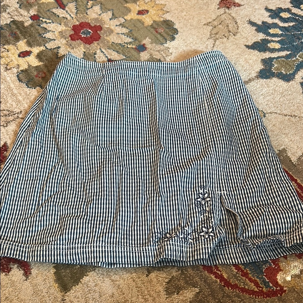 Route 66 Blue and White A-Line Mini Skirt